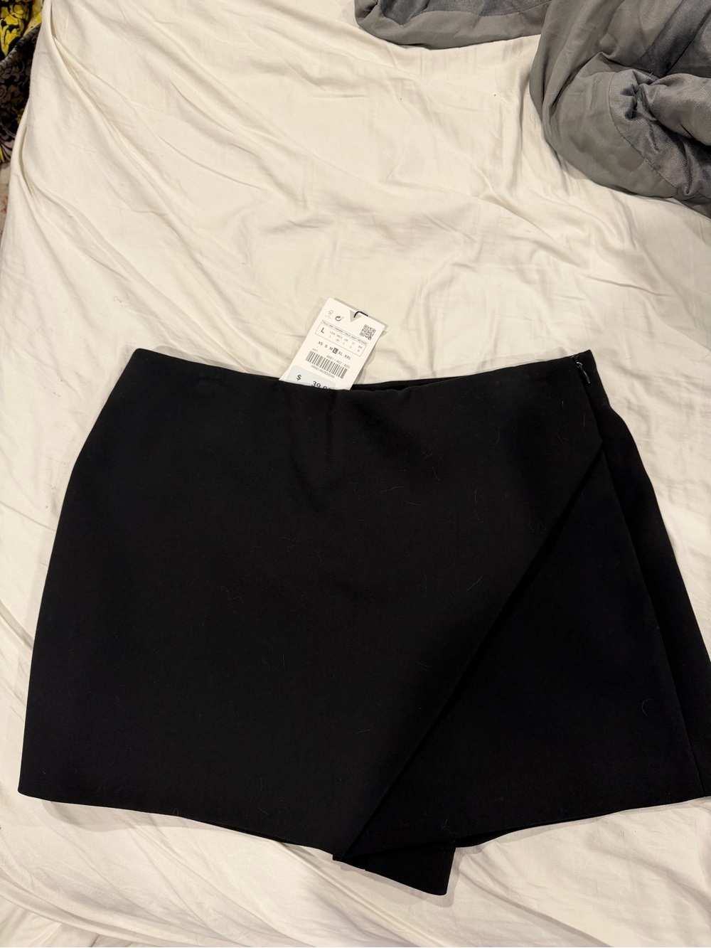 Zara Black Wrapped Waist Skort